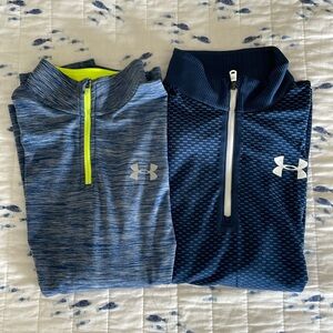 2 Under Armour quarter zip golf shirts